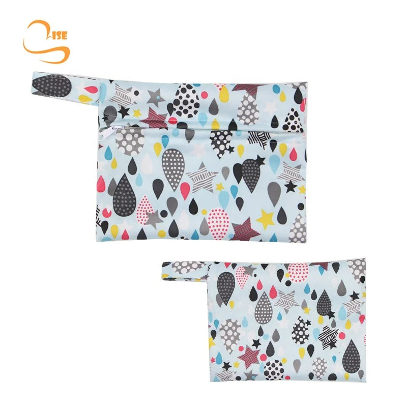 Mini PUL Printed  Waterproof Zipper Closed Carry Bag Outside Sanitary Pad Pouch