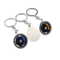 Metal Auto Part Hub Rim Rotating Car Charm Keychain Turntable Wheel Tire Key Chain Pendant Caliper Brake Disc Keyfob Accessories