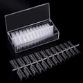 24pcs/Box French Style Finger Press-On Nails ABS Coffin Oval Square Semi-Frosted Full Cover UV Gel Tips Capsule Extension Tool