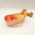 Disposable Eco-friendly Recycled Materials Rectangular Kraft Paper Salad Noodle Bowls UV Coating Printed Takeaway Packaging for