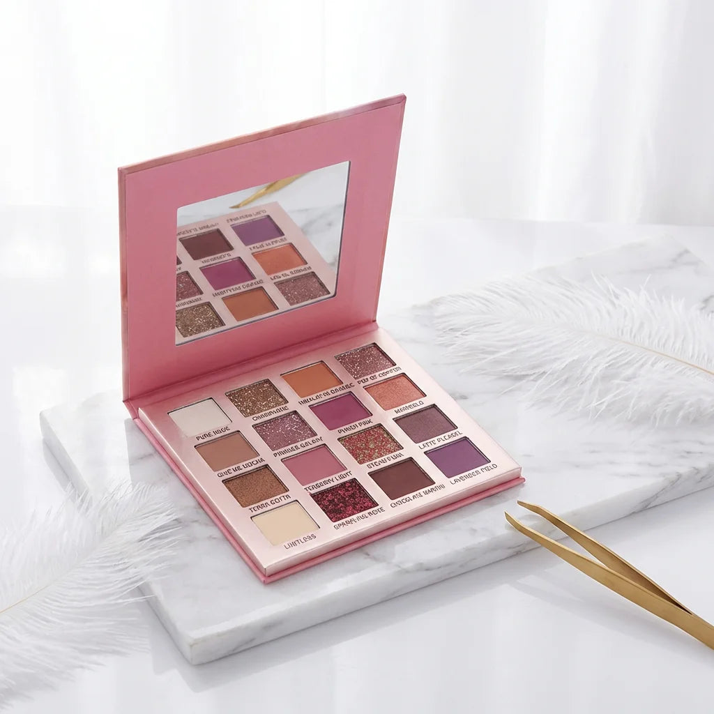 2026 New Cardboard Eye Shadow Palette High Pigment Luminous Metallic Shimmer Finish Private Label Wholesale Makeup Dark