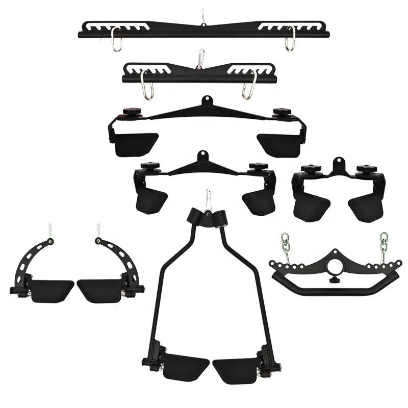 8pcs Multi Functional Integrated Gym Equipment Attachment Fitness Accessories Pull Back Handle Mag Grip