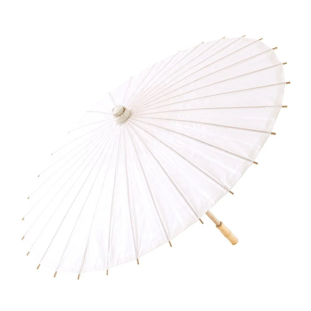Ready to Ship MOQ 2 Pieces Paper Parasol Wedding Parasols Wedding Decoration DIY White Color Paper Parasol Umbrella