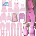 Wholesale Factory Custom logo High Quality Terry Towel Dress tank Top Jacket Shorts Legging Pants Tracksuit Women Casual Sets