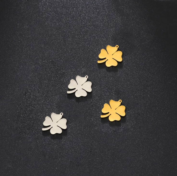 Custom Stainless Steel Clover Charm Small 15*17 mm Pendant for Jewelry for Bracelets & Necklaces Jewelry Findings & Components