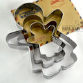 3 Pcs 3D Stainless Steel Gingerbread Man Shape Cookie Cutter Cake Mousse Mold Reusable Kitchen Cooking Tools