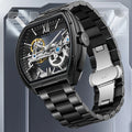 Mark Fairwhale Stainless Steel Band Alloy Case Full Hollow Back Transparent Mechanical Automatic Watch for Men