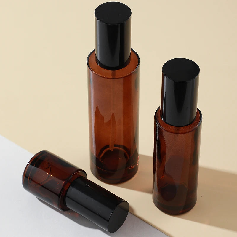 20ml 30ml 40ml 50ml 60ml 80ml 100ml 120ml Amber Flat Shoulder Glass Spray Pump Bottle