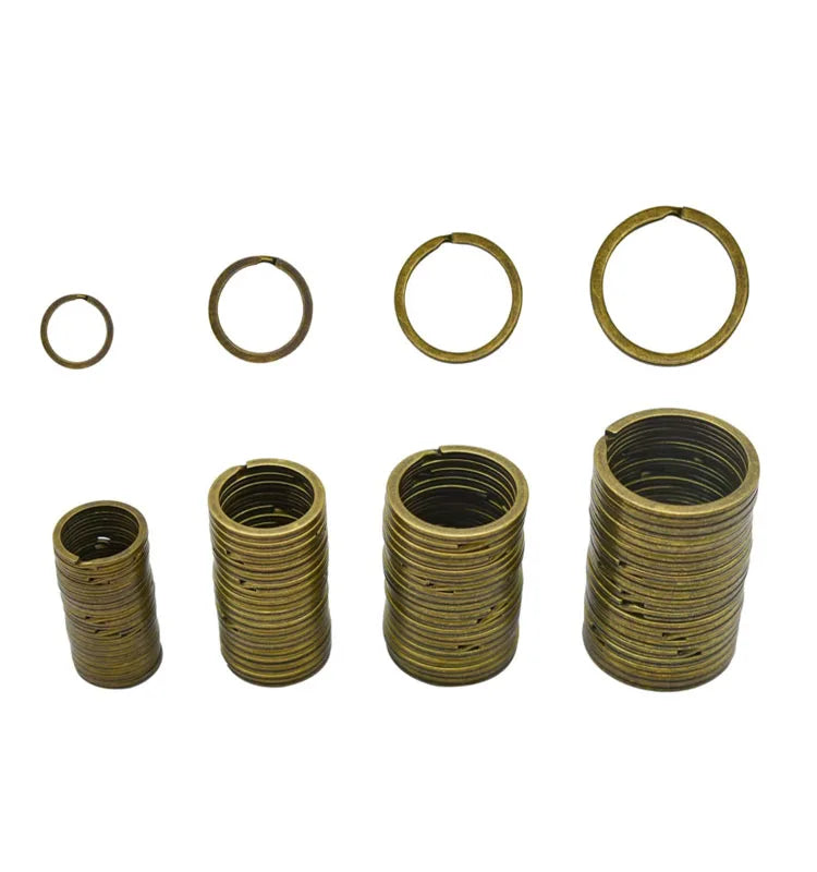 15mm 20mm 25mm 28mm 30mm 32mm 35mm 38mm Diameter Antique Bronze Flat Split Key Ring Chain