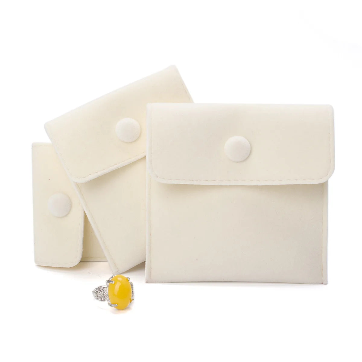 Customize Logo Envelope Suede Jewelry Pouch Bags Handmade Buckle Bag Velvet Envelope Pouch Jewelry