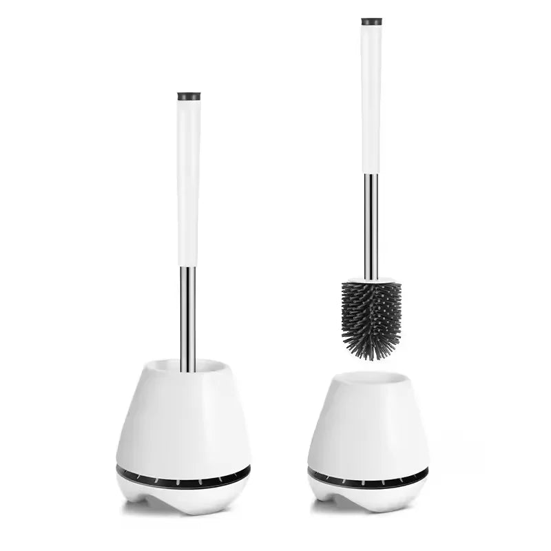 Toilet Cleaning Brush Set Pedestal Toilet Non-dead Angle Soft Hair Long Handle Silicone PP Eco-Friendly