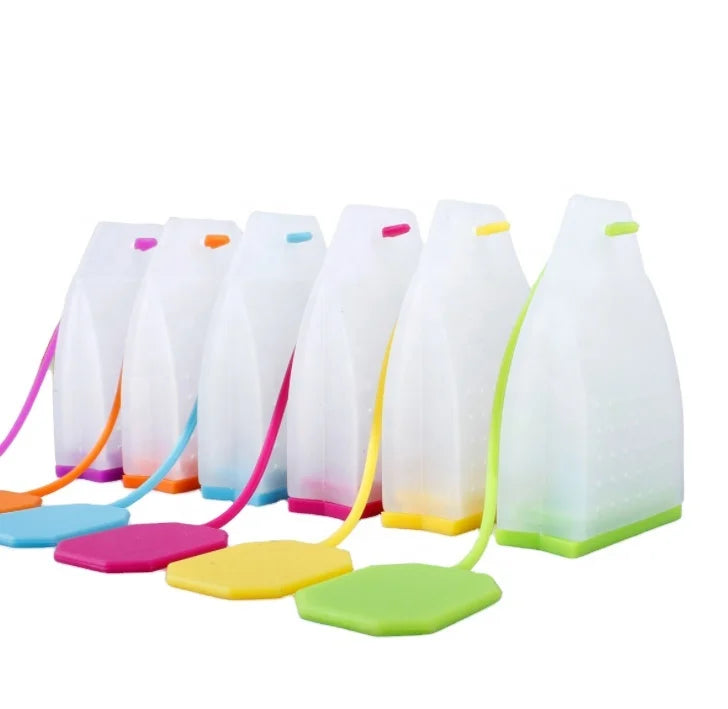WELAND Loose Leaf Tea Filter Bags Strainer Reusable Silicone Tea Bags Infuser with Long Rope