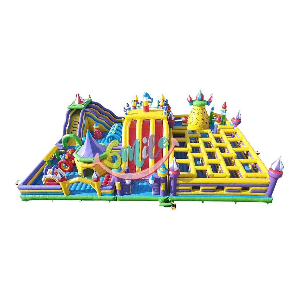 Giant Air Bounce Inflatable Obstacle Course Bouncy Castle Inflatable Amusement Park Bouncy Castle