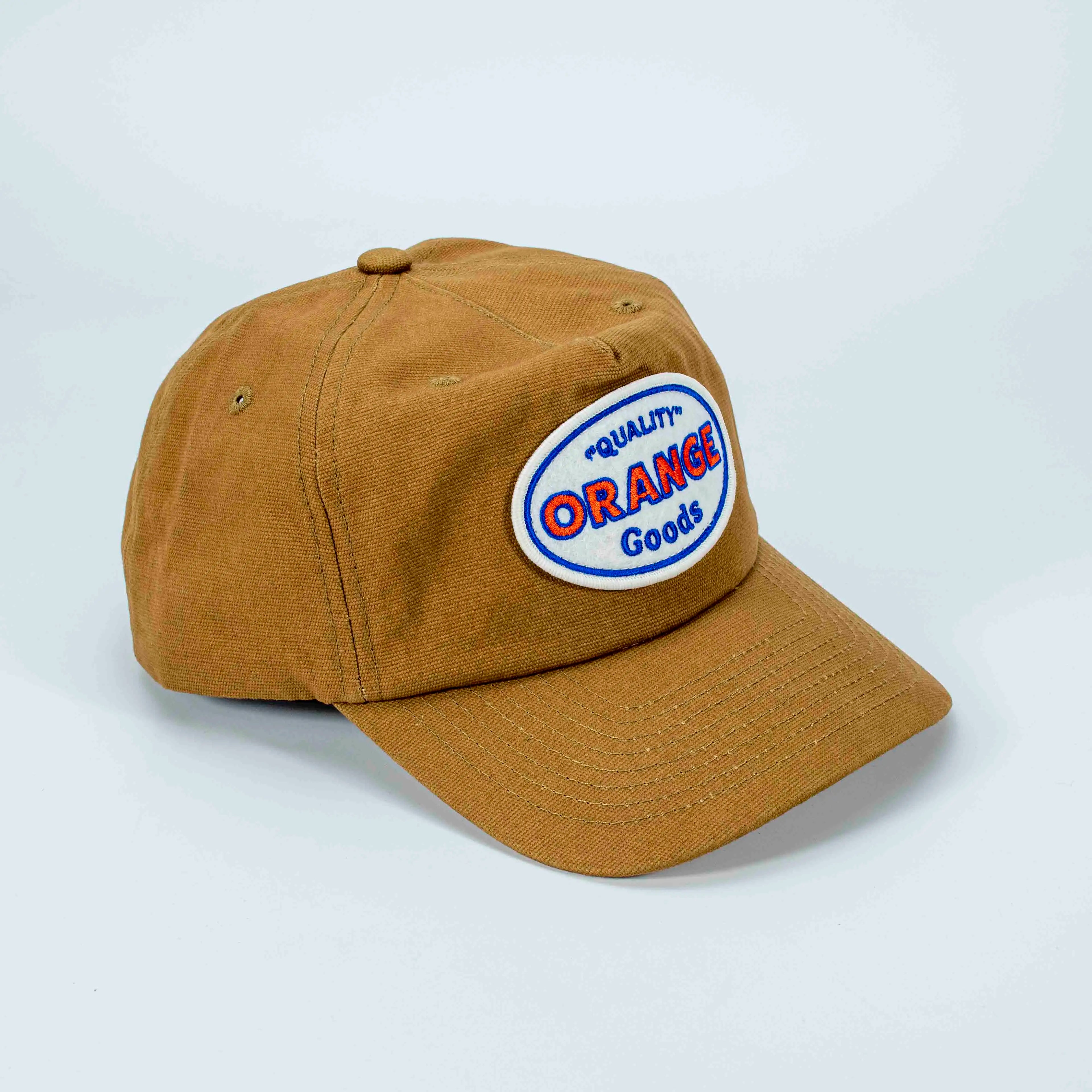 2025 New Cotton 5 Panel Embroidered Baseball Cap Adjustable Truckers Hat Woven Label Badge Canvas Unique Embroidery Hat Design