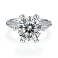 Somen Round Cut 5CT D Grade 18K Platinum Plated 925 Sterling Silver Moissanite Rings for Women Engagement Wedding