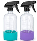16oz Glass Spray Water Bottle Cup Bottom Silicone Cover Case Boot Sleeve