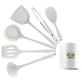 YJ Wonderful Custom Food Grade Silicone Non Stick Cooking Utensils Integrated Silicone Spatula Tools Storage Bucket