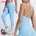 Removable Pad Tank Top High Waist Yoga Leggings 2 Piece Suit Custom Logo Quick Dry Gym Fitness Sets Wholesale Women Yoga Set