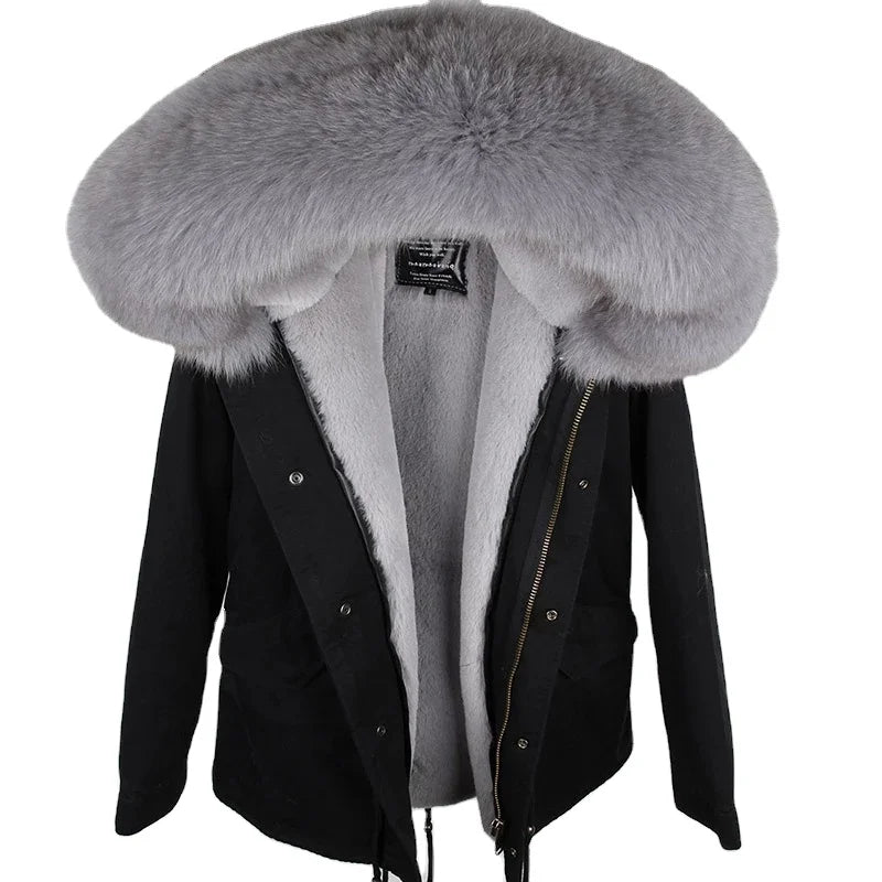 Yitex 2026 New Winter Men's Warm Down-Filled Jackets Detachable Faux Fur Lining Thick Coats Parkas Real Fur Collar Outwear