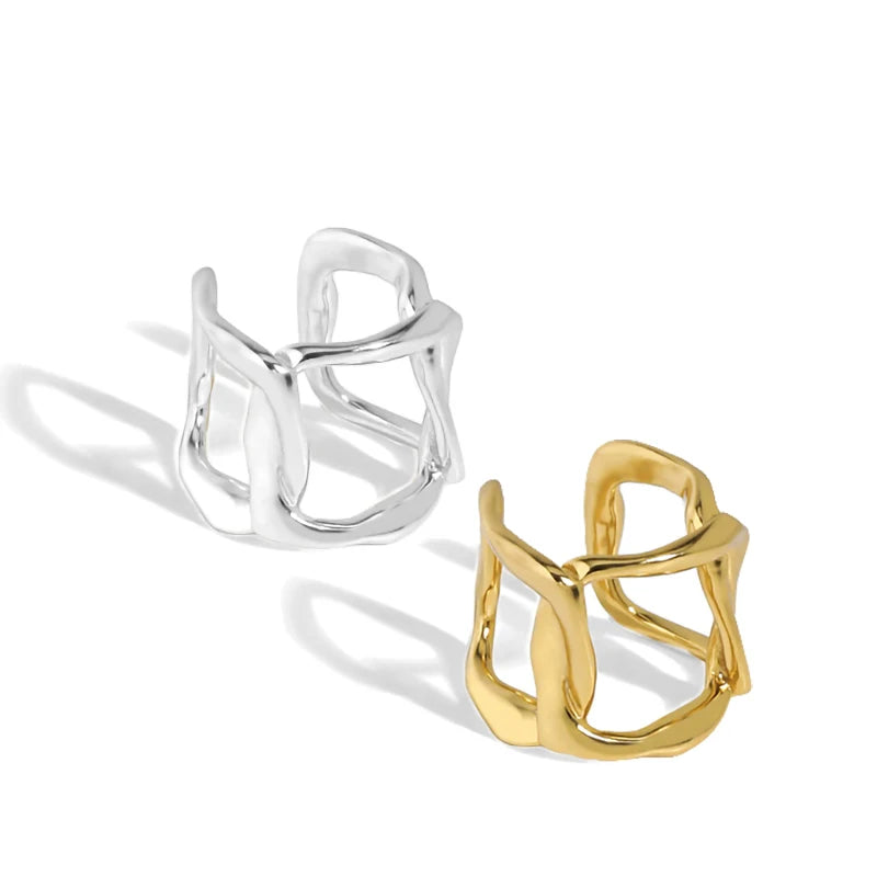 No Pierced  Clip on Open Wrap Cuff Earring 18K Gold Plated Simple Minimalist Delicate Hypoallergenic Jewelry Gift