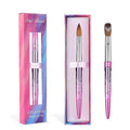 100% Kolinsky Nail Brush rainbow Crystal Handle Kolinsky Acrylic Nail Brush pink