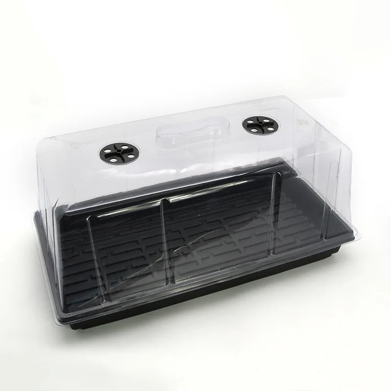 Thick Heavy Duty 550 X 280mm Black PP Plastic Square Propagation Seed Flat Tray No Holes Rice Seedling Trays