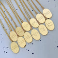 GT Hot Selling Birth Flower Necklace Trendy 18k Gold Plated Birth Month Flower Name Stainless Steel Initial Necklace