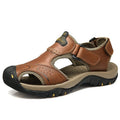 Wholesale New Design Summer Sports Sandals Fashionable Closed-Toe Leather Slides for Men Outdoor Beach Shoes