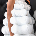 White Ruffle Cake Haute Dress Fancy Mesh Net Lace Fabric