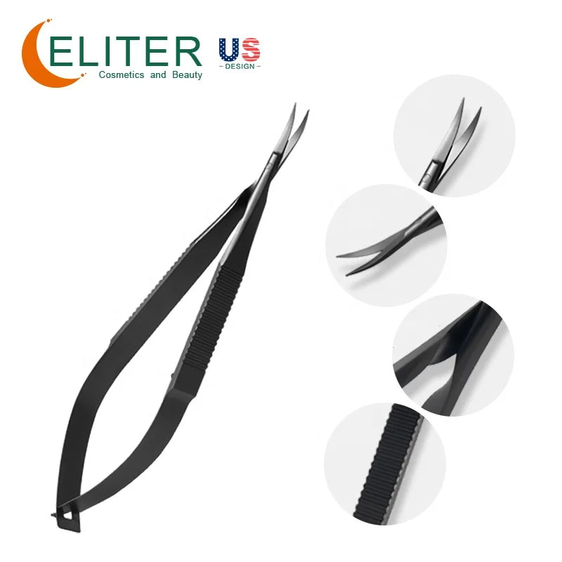 Eliter in Stock Manufacturers Professional Beauty Scissors Curved Scissors Nail Scissors Curved