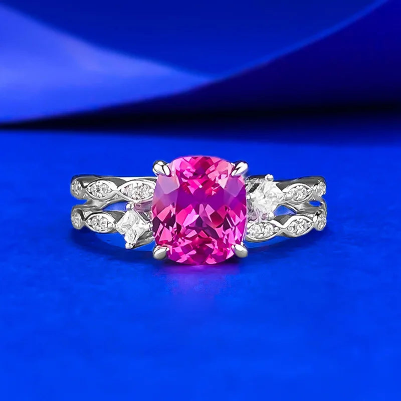 Sterling Silver 925 Jewelry Factory Princess Cut Tarnish Resistant Rhodium Plated 7*8mm Fat Square Cubic Zirconia Ring Wholesale
