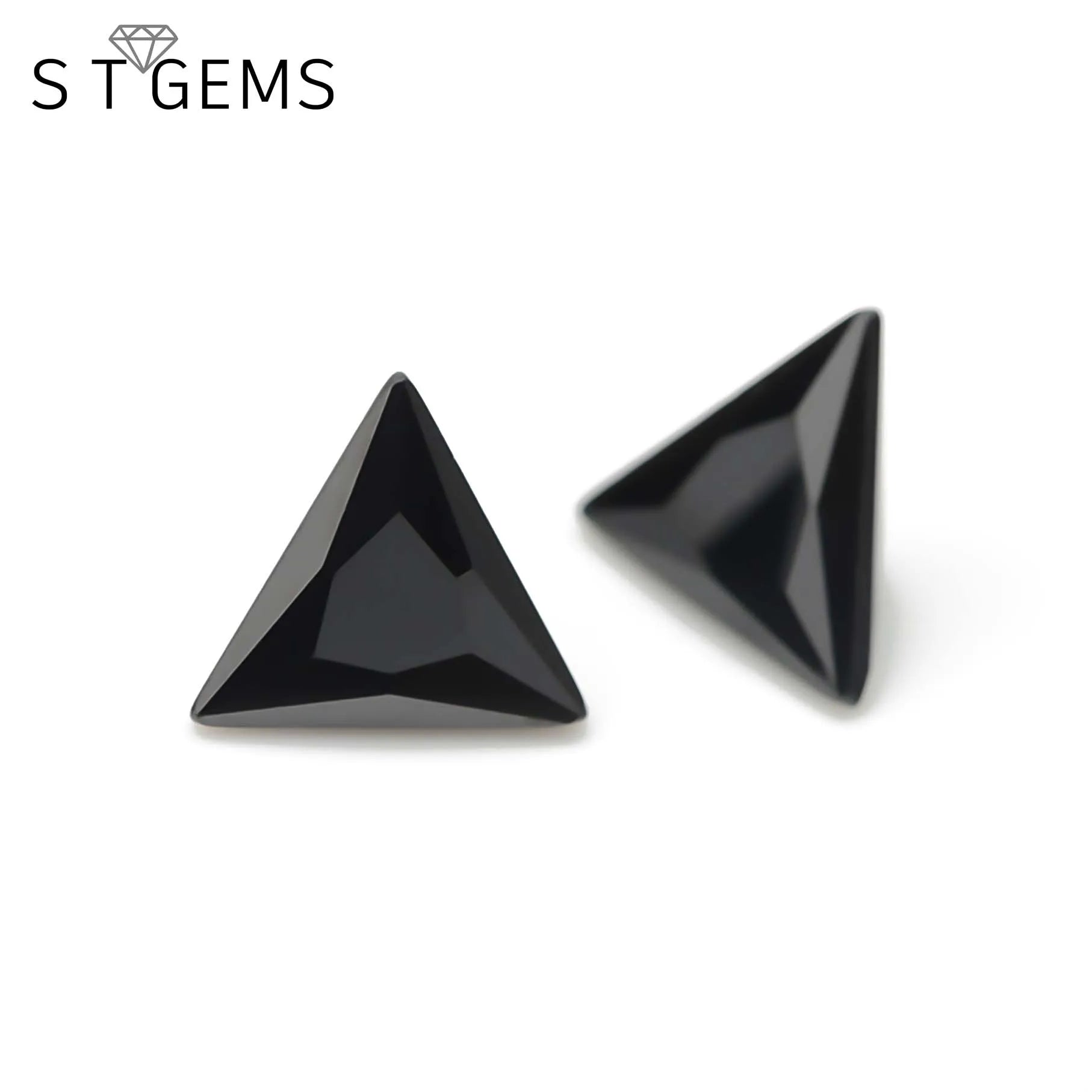 Synthetic Normal Quality 6mm Loose Gemstone Triangle Cut Black Cubic Zirconia Stone
