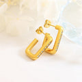 Fashion Elegant Jewelry Cz Zircon Earring Geometric Stud Earrings Jewelry