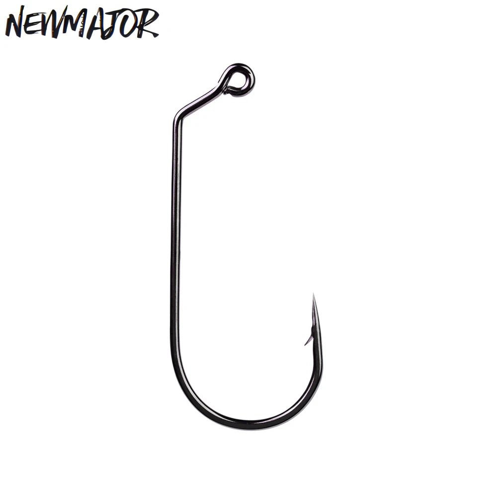 NEWMAJOR Big Series Single Fishing Hook 1/0 2/0 3/0 4/0 5/0 Jig Carbon Steel and Stainless Steel for Saltwater Bass Fishing