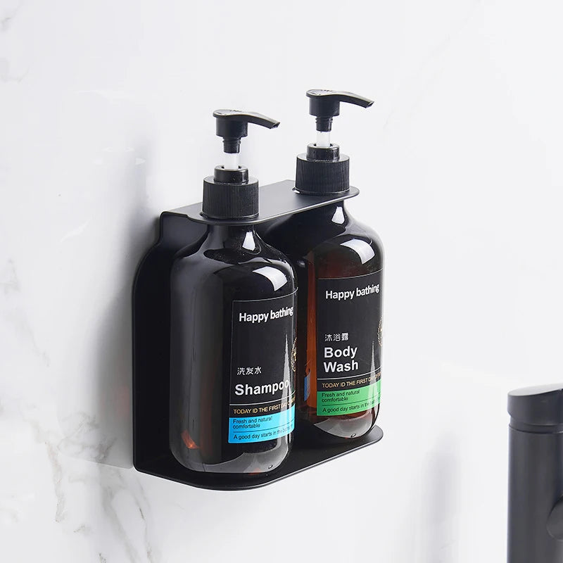 Wall Mounts Hand Manual Shampoo Container Drill Free Shower Plastic Round Bottles Dispenser