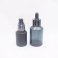 1oz Frosted Luxury Glass Pump Bottle with Oblique Shoulders