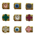 Wholesale DIY Italian Charm Bracelet Trendy Stainless Steel Module Chains in Clover Clock Eye Design Fashion Bracelets