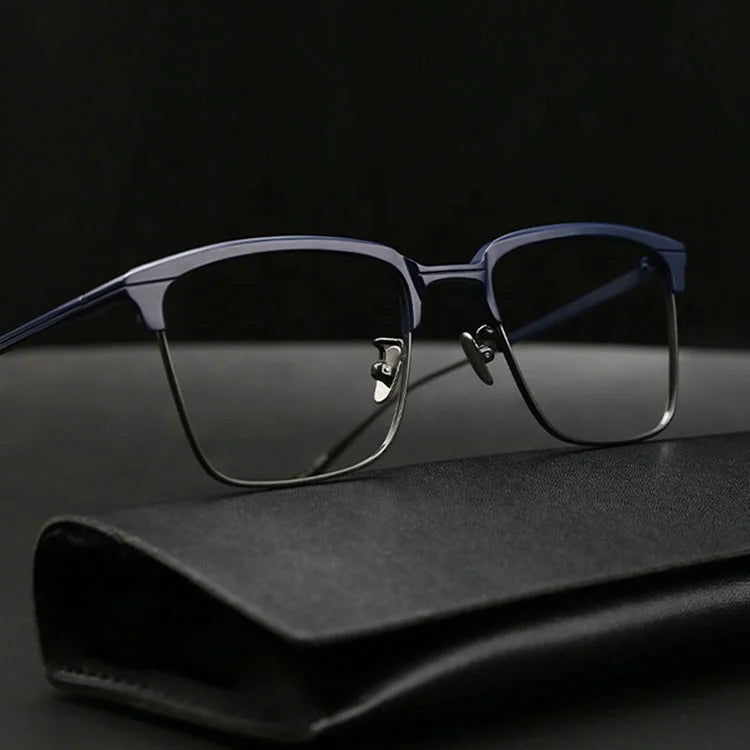 Handmade Japanese Men's Pure Titanium Eyeglasses Frame Solid Optimal High Optical Glasses Minus Spectacles Eyewear Frames