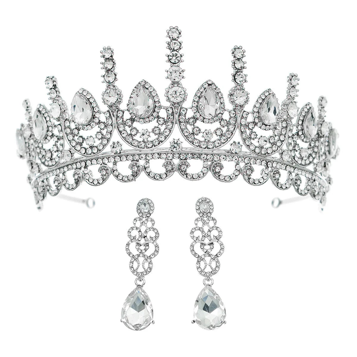 In Stock Wedding Crown for Bride Elegant Full Crystal Crowns for Queens Luxury Flower Crown Wedding Tiaras for Girls