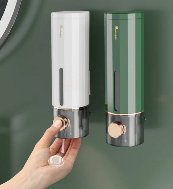 Wall Mount Large Capacity Liquid Soap Dispenser Manual Press Automatic Shampoo Shower