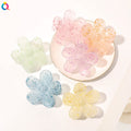 QIYUE Leopard Dot Print Big Flower Shape Hair Claw Clip  Trendy Modern Hair Claw