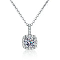 925 Sterling Silver Moissanite Jewelry Pendant 1ct Square Necklace with Electroplated Sugar Finish