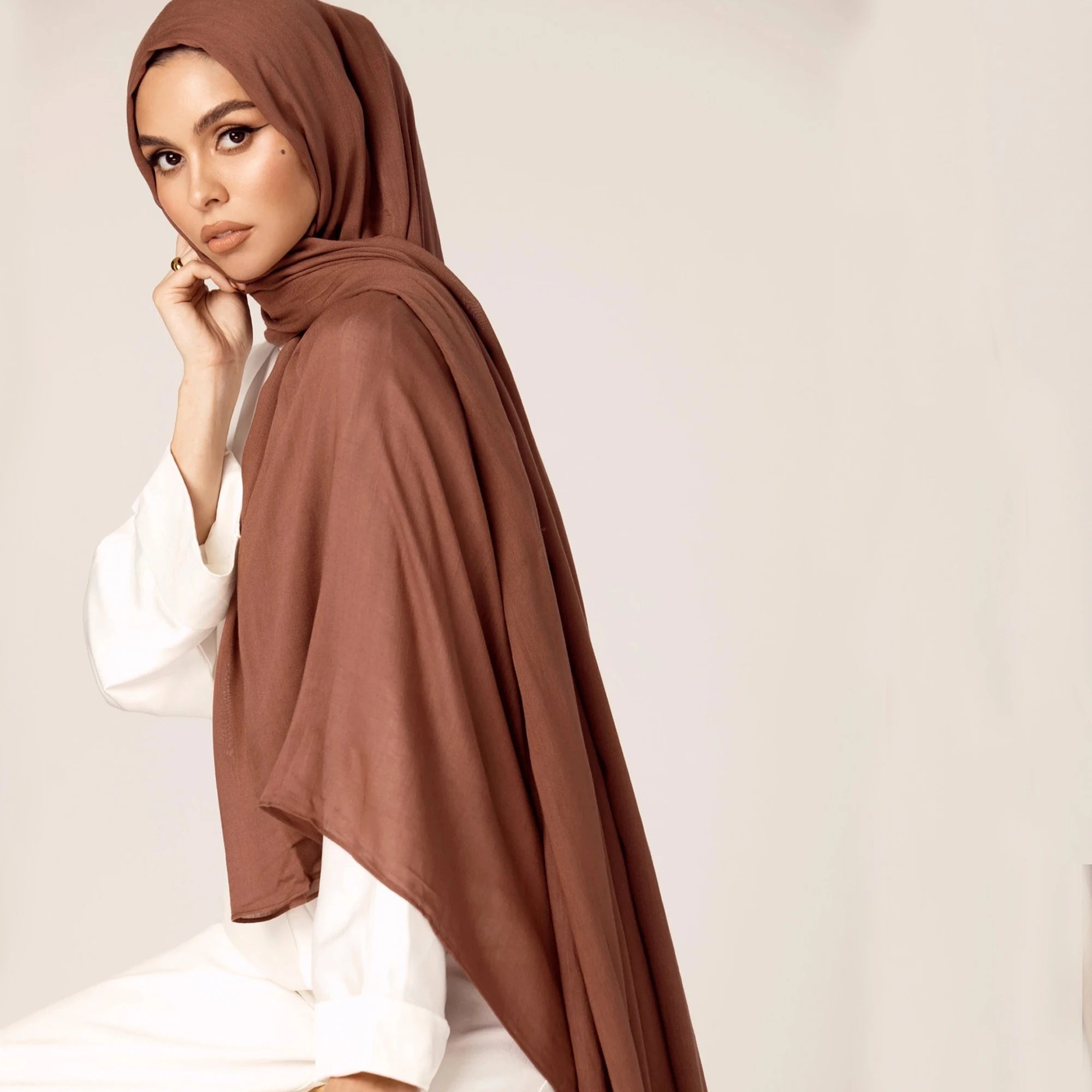New Premium Spring Reactive Dying Malaysian Rayon Modal Hijab Women Tudung Bamboo Woven Shawl Arabic Ladies Scarf Muslim Long