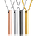 Brand New Bar Men Necklaces Jewelry Hip Hop Boy Trendy Gold Plated Stainless Steel Necklace Custom