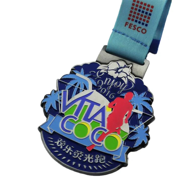 China Factory Design Low Price ODM Bespoke OEM Metal Gold Souvenir Fine Sports Medal With Ribbon Die Casting Zinc Alloy Medals