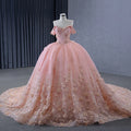Jancember 231136 Princess Appliqued Flower Off Shoulder Evening Gowns Dresses for Girls
