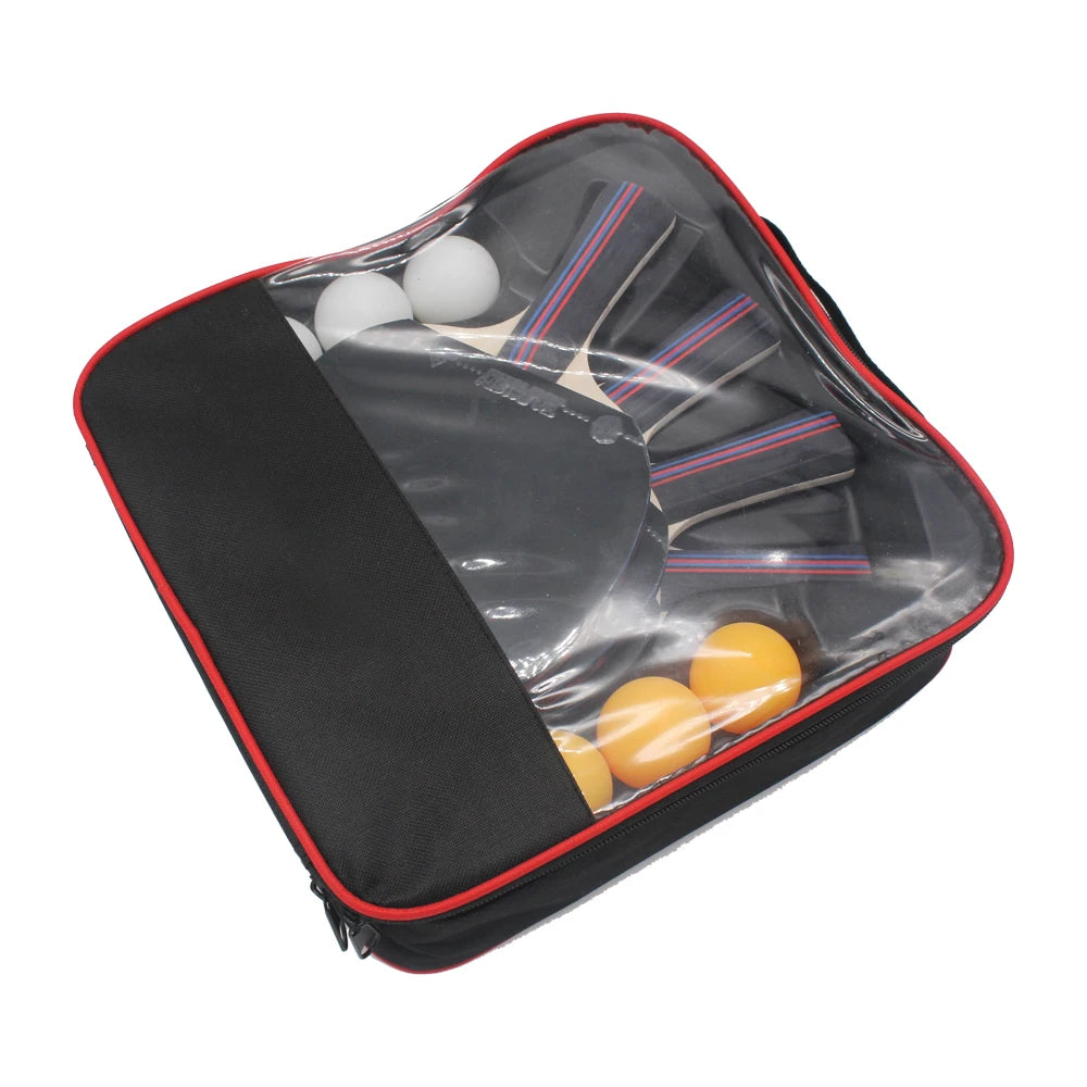YoungJoy YJ Sports 4 Rackets Portable Ping Pong 6 Balls Net Carrying Bag Family Fun Table Tennis Set