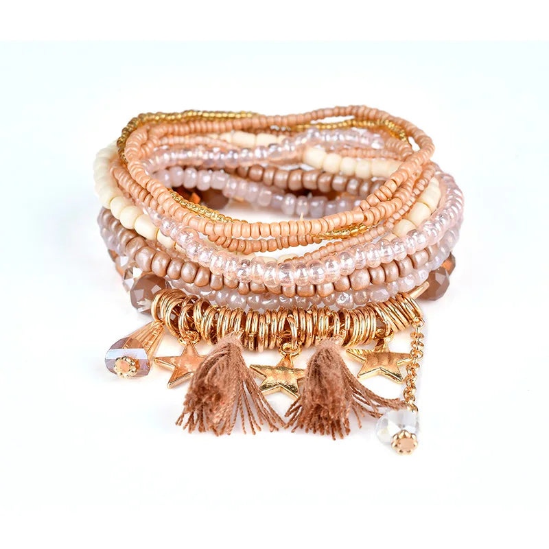 Beads Bracelets 2021 Women Crystal Beads Bracelet Beaded Stacking Bracelet