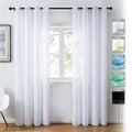 Good Quality Super Soft Smooth White Sheer Chiffon Curtains White Voile Window Semi Transparent Drapes 52*96 Inch