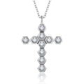 Qingxin Custom Minimalist Women Zirconia Fine Jewelry Dainty 925 Sterling Silver Religious Cross Necklaces